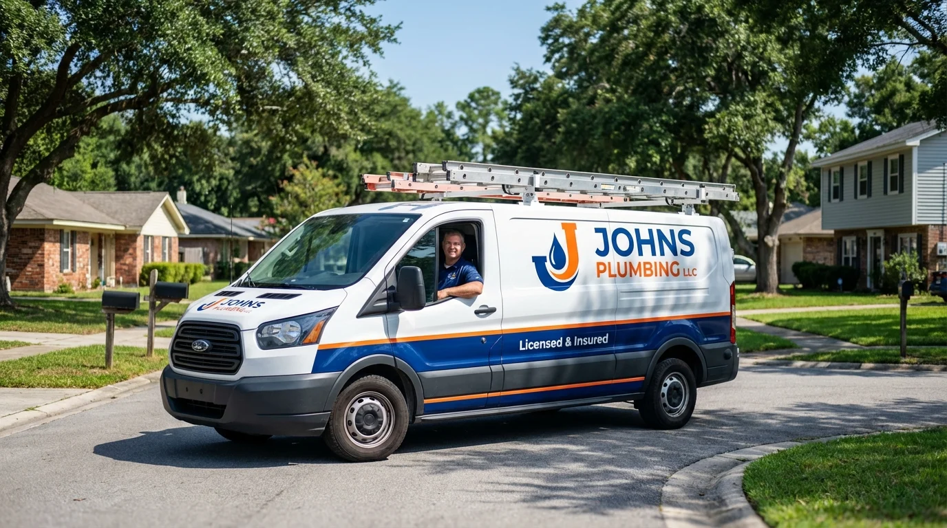 Johns Plumbing LLC service van in Lithia Springs, GA
