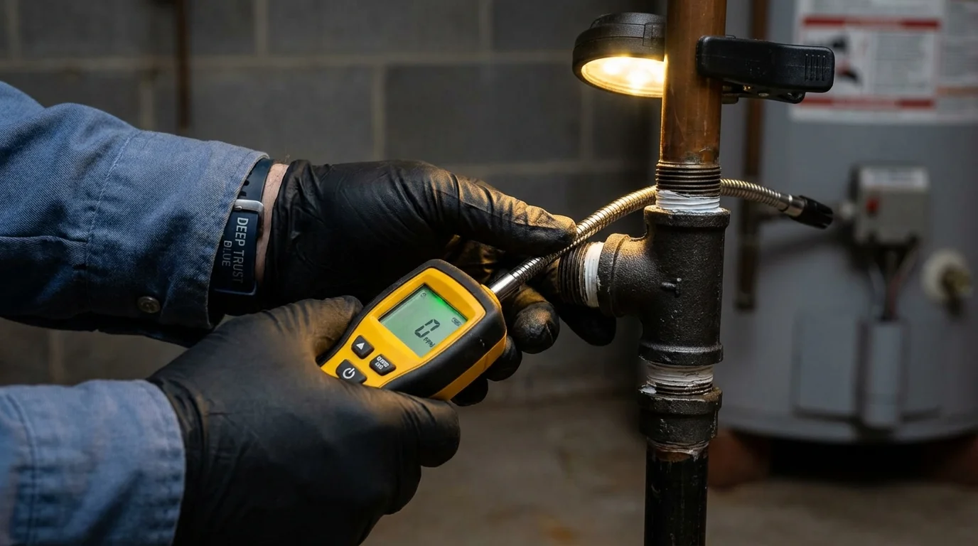 Gas leak detection with electronic sniffer by Johns Plumbing LLC in Lithia Springs