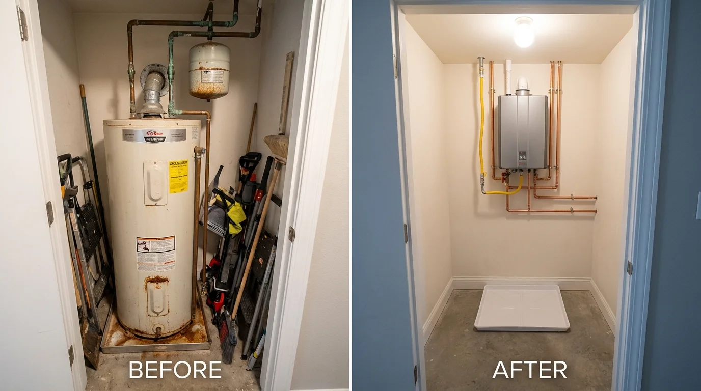 Tank water heater versus wall-mounted tankless unit comparison for Lithia Springs, GA homeowners