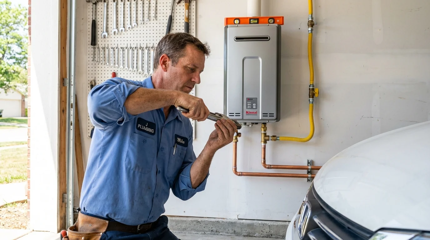 Tankless water heater installation by a Johns Plumbing LLC plumber in Lithia Springs